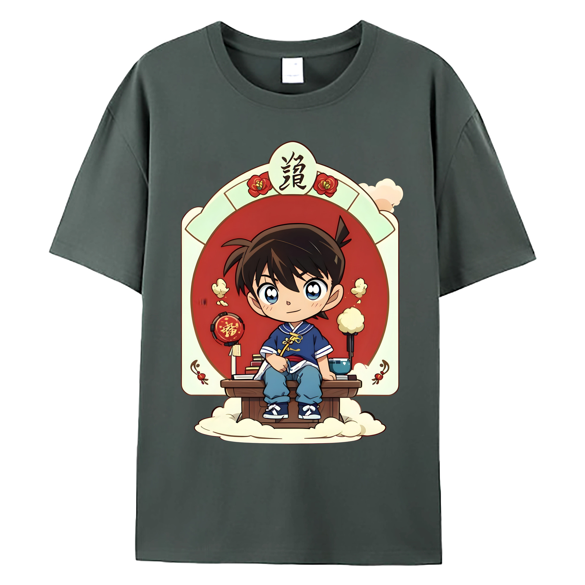 （画像用） 名探偵コナン 江戸川 コナン Detective Conan Conan Edogawa 綿100％ メンズ半袖Tシャツ｜肌触りやわらか＆通気性